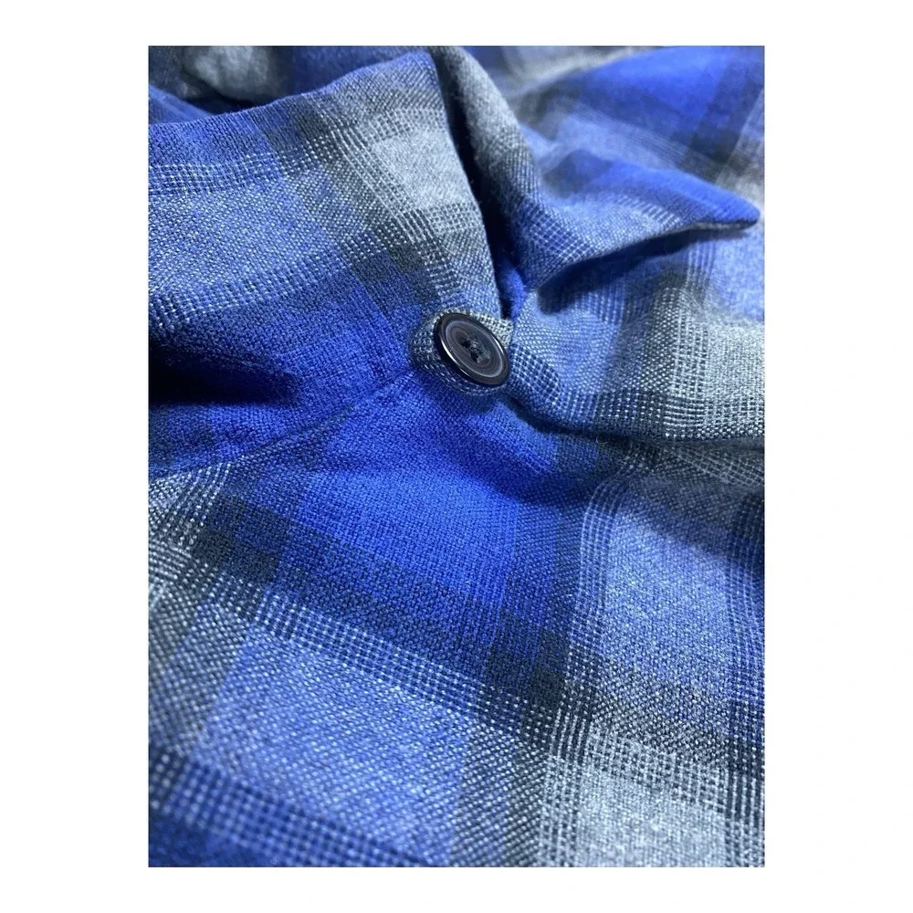 VTG Polo By Ralph Lauren Heritage Ski Camp Flannel Shirt Mens LRG Blue‎ Plaid